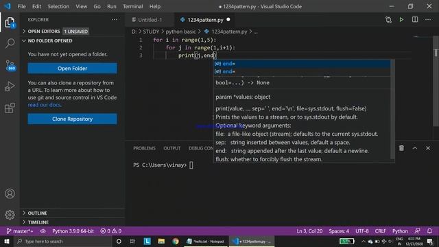 Printing 1 12 123 1234 Pattern in Python смотреть онлайн