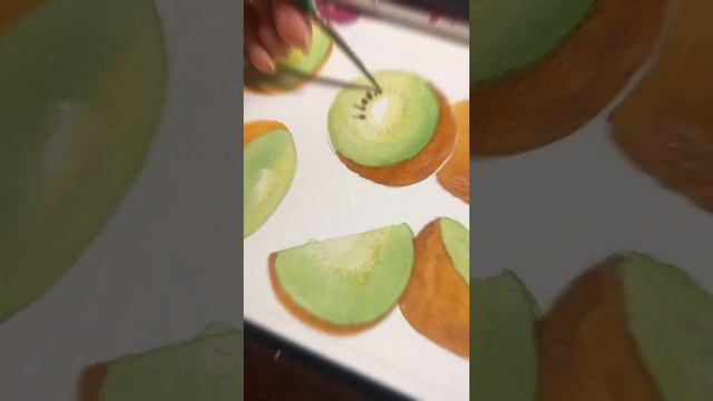 Watercolour Kiwi Easy Tutorial | Mandala Art Class by Vasudha Sharma смотреть онлайн