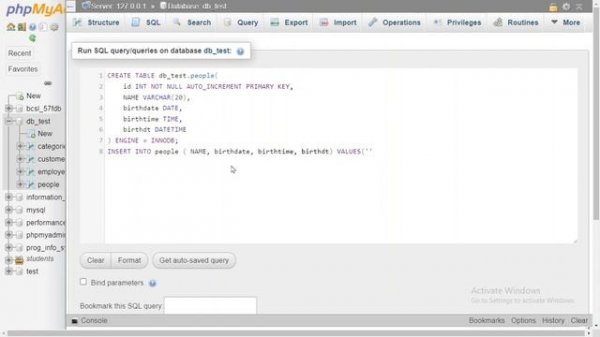 Insert Date, Time & DateTime - MySql phpmyadmin mariadb