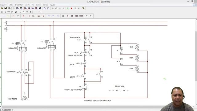 Partida Manual e automática CAD SIMU смотреть онлайн