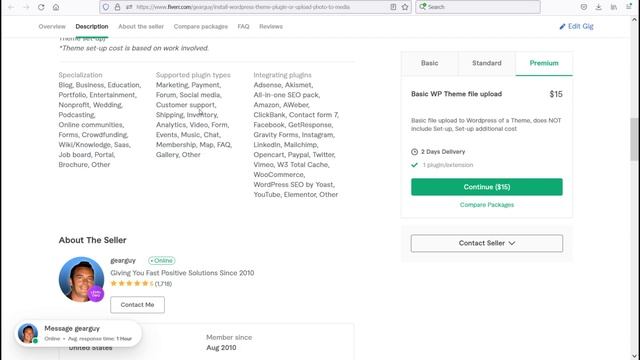 Install Wordpress theme plugin media files service Fiverr.com/gearguy best Wordpress work gig selle смотреть онлайн