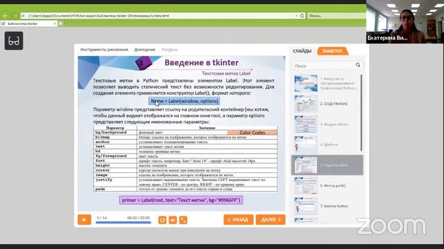 Графическая библиотека Tkinter. Базовые виджеты смотреть онлайн