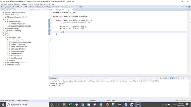 Java Code Interview Questions 1 - Reverse String смотреть онлайн