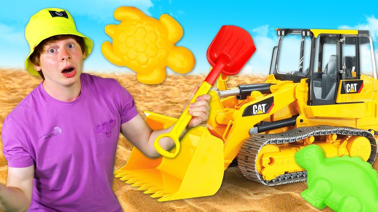 Песочница для малышей и БУЛЬДОЗЕР — Лепим куличики, учим цвета и счет, а рабочие машинки помогают смотреть онлайн