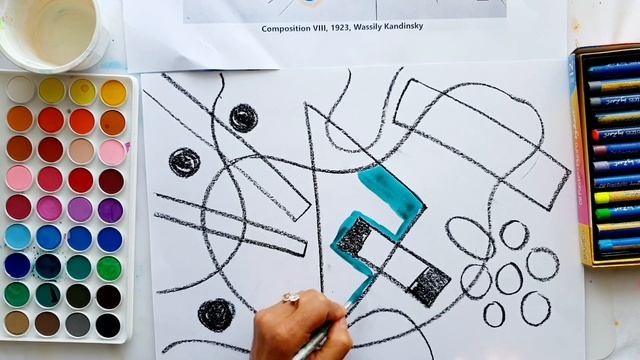 How to paint Abstract Art like Wassily Kandinsky for Kids смотреть онлайн