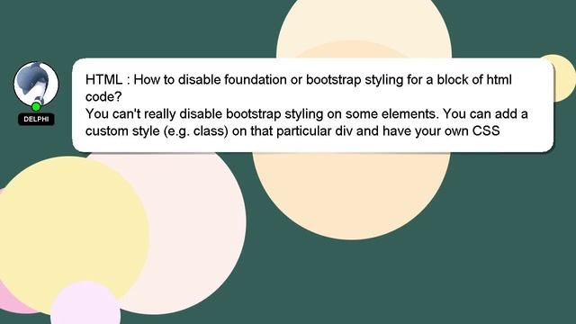 HTML : How to disable foundation or bootstrap styling for a block of html code? смотреть онлайн