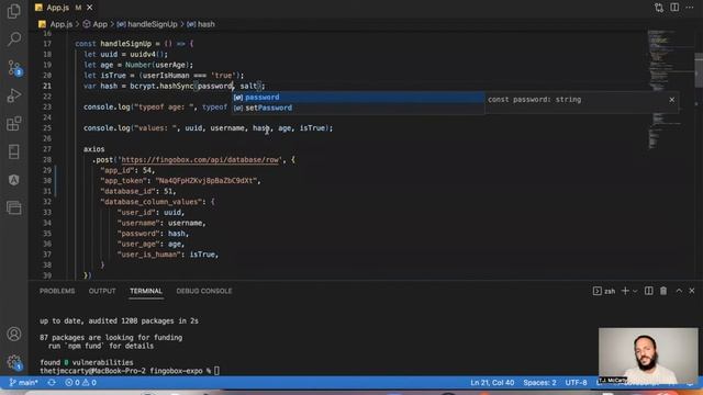 bcryptjs tutorial | React, React Native, Expo смотреть онлайн
