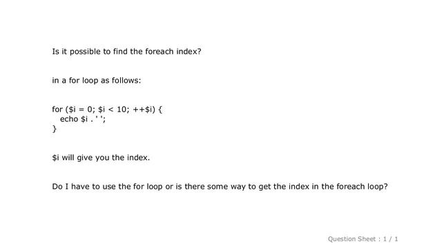 PHP : How to find the foreach index? смотреть онлайн