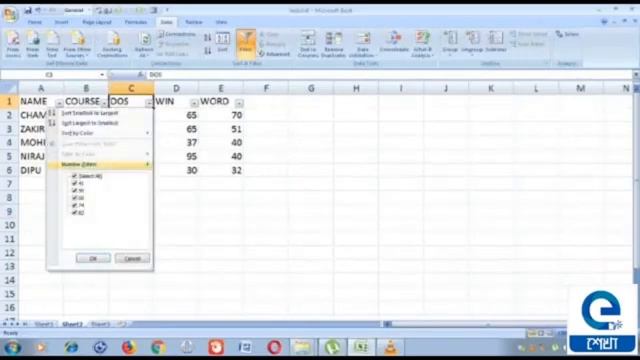 Howrah Youth Computer Training Centre/CITA/Microsoft Excel 2007/Auto Filter of Ms Excel " смотреть онлайн
