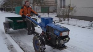 Мотоблок Зимой, Їзда взимку  мотоблоком,как завести дизельный мотоблок зимой,езда на мотоблоке