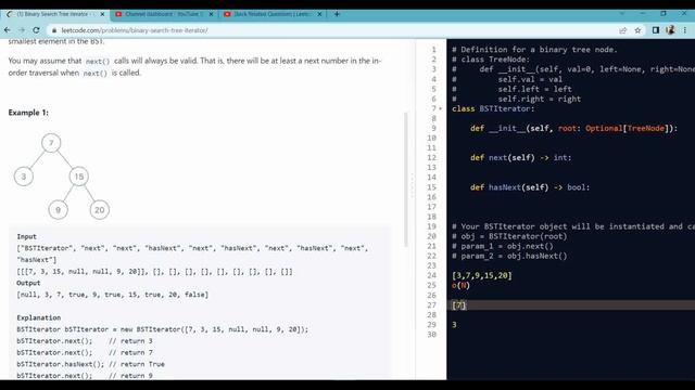 173. Binary Search Tree Iterator | Medium Level Interview Question Full Explanation in Python смотреть онлайн