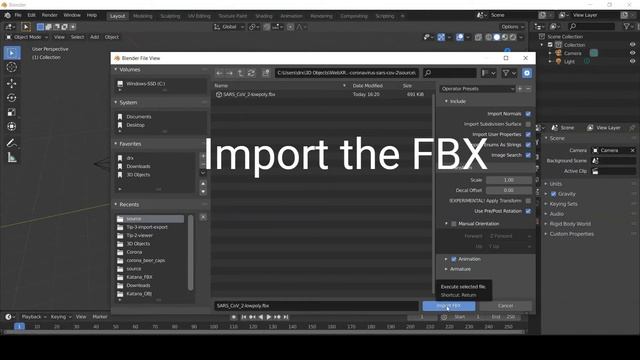 WebXR Tips: Blender converting an object from FBX to glTF смотреть онлайн