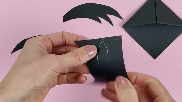 Cute Halloween bat bookmark made of paper | craft with kids смотреть онлайн