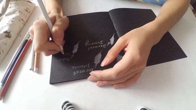 Обзор белых карандашей. Рисую на черной бумаге смотреть онлайн