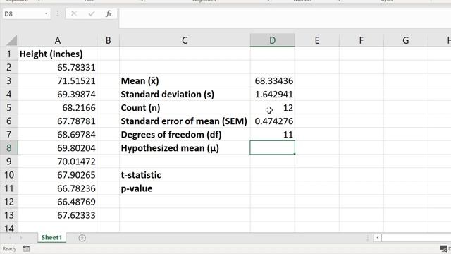 How To Perform A One-Sample T-Test In Excel смотреть онлайн