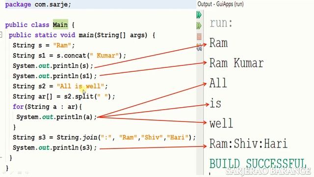 Java String methods: concat, substring, split, join, equals, equalsIgnoreCase, charAt, indexOf. смотреть онлайн