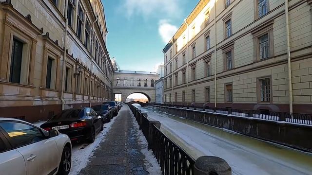 Как выглядит Зимняя канавка в Петербурге зимой? Северная Венеция в России! смотреть онлайн