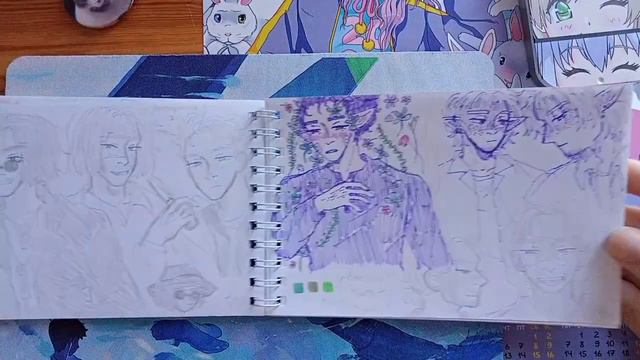 sketchbook tour ❖ обзор на скетчбук с Дилюком смотреть онлайн