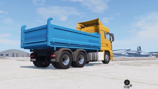 BeamNG Drive - MAN TGS High End Dump Truck Suspension Test on the Gridmap V2 смотреть онлайн