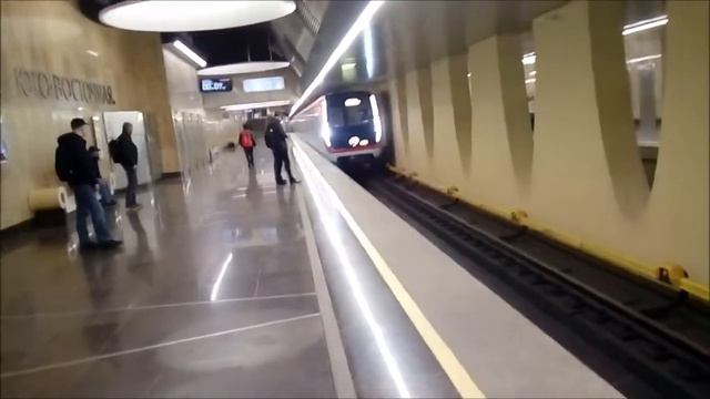 Электропоезд 81-765/766/767.4 "МОСКВА-2019" №16 на станции метро Юго-Восточная, Некрасовская линия смотреть онлайн