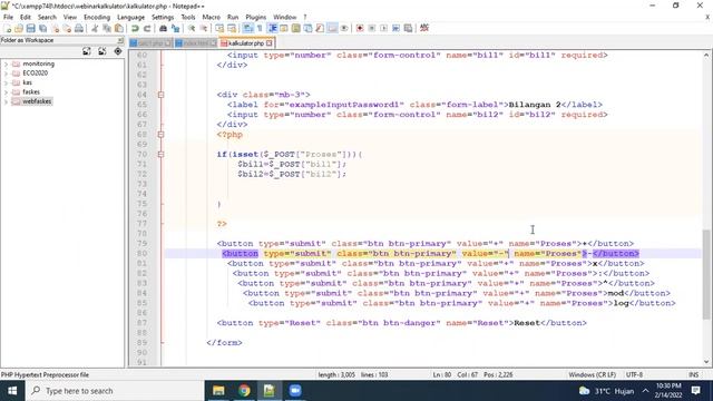 Basic PHP Kalkulator Mtk dan Bootstrap 5.0.2 смотреть онлайн