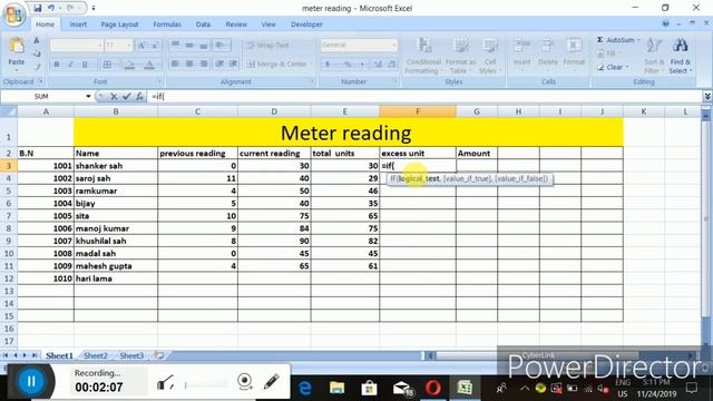 Meter Readingin excel |Electric Meter Reading sheet in Nepali |Electricity bill sheet in excel смотреть онлайн