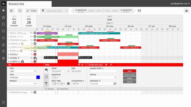 Ganttic - Assign Tasks to Multiple Resources смотреть онлайн