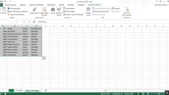VBA - Macro Gravada - Consulta em Banco de Dados - ExcelExpert смотреть онлайн