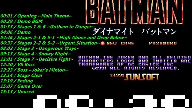 Nes: Batman Return of the Joker Soundtrack смотреть онлайн