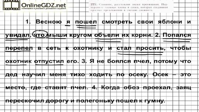 Задание № 227 — Русский язык 5 класс (Ладыженская, Тростенцова) смотреть онлайн