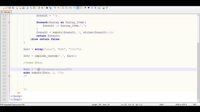 php для начинающих: Функции для работы со строками, урок 32! смотреть онлайн