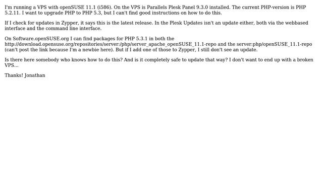 DevOps & SysAdmins: Upgrading openSUSE 11.1 with Plesk Panel 9.3 to PHP 5.3 смотреть онлайн