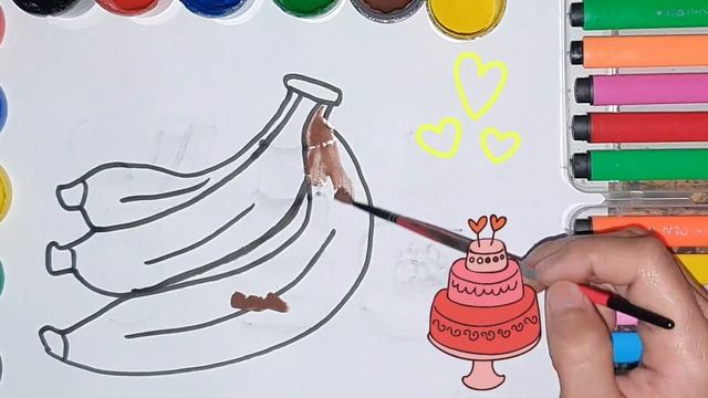 Рисуем банан детям Bolalar uchun banan rasm chizish Draw a banana for the kids смотреть онлайн