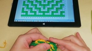 Мозаичное вязание крючком. Работа со схемой.