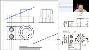 Как начертить техническую деталь Опора: показываю построение разреза и сечения