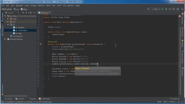 JavaFX Java GUI Tutorial - 8 - Embedding Layouts смотреть онлайн