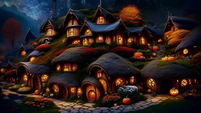 Hobbit Village Cozy Cottage Ambience, Autumn Ambience, 8 HR SLEEP Music #sleepambience #hobbithouse