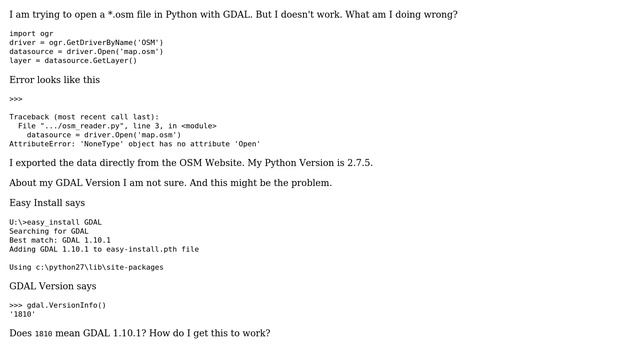 GIS: How to open OSM file in Python with GDAL? смотреть онлайн