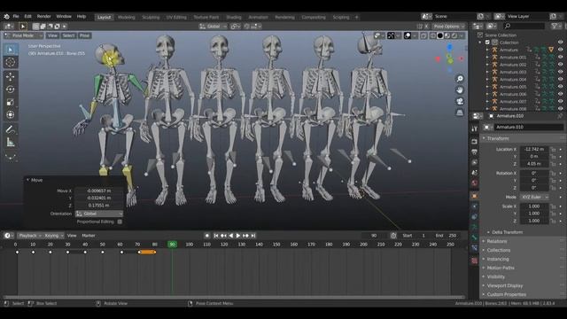 BLENDER 2.83 Анимация скелетов 2 смотреть онлайн