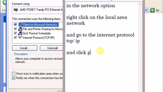 How to assign static ip address in window xp in vmware