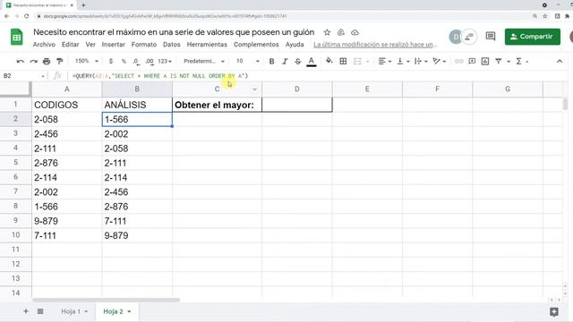 [SIN-AUDIO] [SHEETS] QUERY + LIMIT + ORDER BY | HALLAR EL MÁXIMO EN UNA SERIE DE VALORES смотреть онлайн