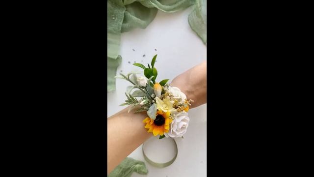 ЦВ-194 - Цветочная веточка для прически с подсолнухами и ромашками смотреть онлайн
