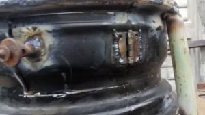 Печь для саджа и казана из автомобильных дисков . piec  własnej roboty