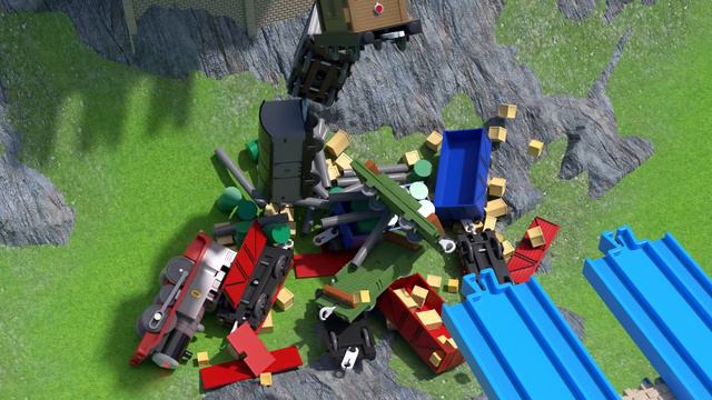 TOMICA Thomas And Friends Slow Motion Crashes: Timothy PLUNGES Into A Ravine!