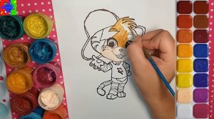 Лампо из мультика 44 Котёнка. Раскраска для детей