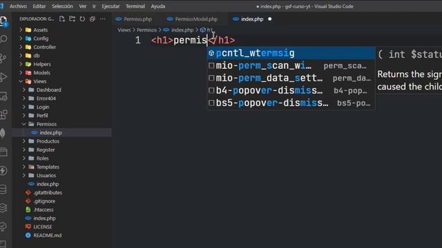 63 Creando controlador modelo y vista de los permisos - PHP POO MVC MYSQL FETCH JAVASCRIPT смотреть онлайн