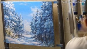Acrylic Landscape Painting - Winter / Easy Art / Зимний пейзаж акрилом. Уроки рисования. Живопись