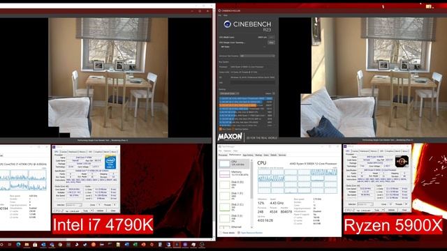 Cinebench R 23 - Intel Core i7 4790k vs AMD Ryzen 5900X - direct comparison. - SINGLE Core Test смотреть онлайн