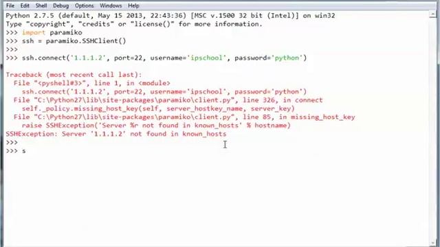 Paramiko Basics and Executing a command on a Router смотреть онлайн