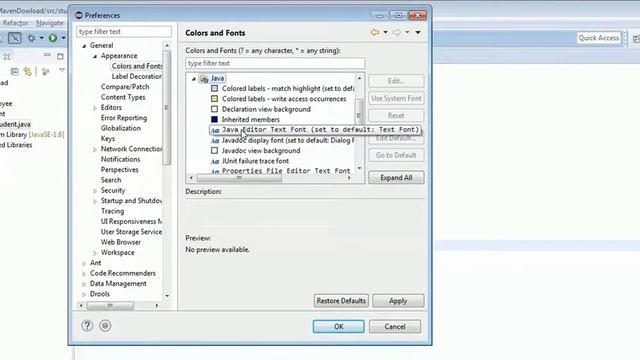 How to change font and font size in Eclipse for Java text editors? смотреть онлайн